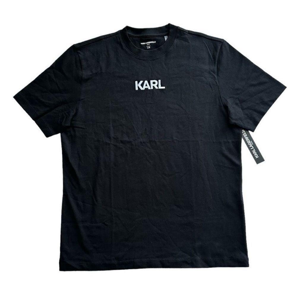 NWT Karl Lagerfeld Paris Men's Graphic Logo T-Shirt Black Multi Size XL Designer